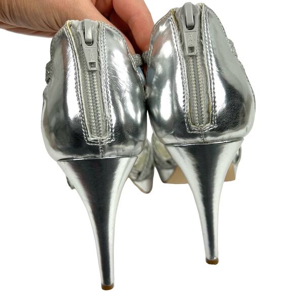 Alfani Women’s Tacy Silver Metallic Platform Strappy Formal Heels 8.5 - Picture 7 of 12